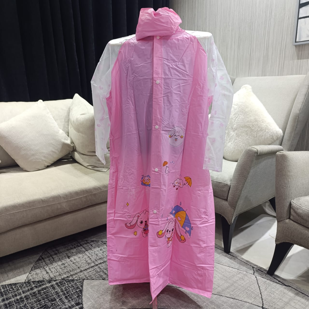 Cinnamoroll Cartoon Print Raincoat with Bag Space