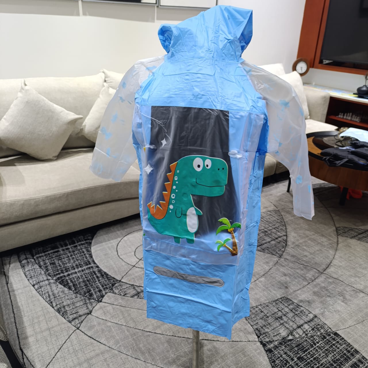 Dinosaur Print Premium Raincoat with Bag Space