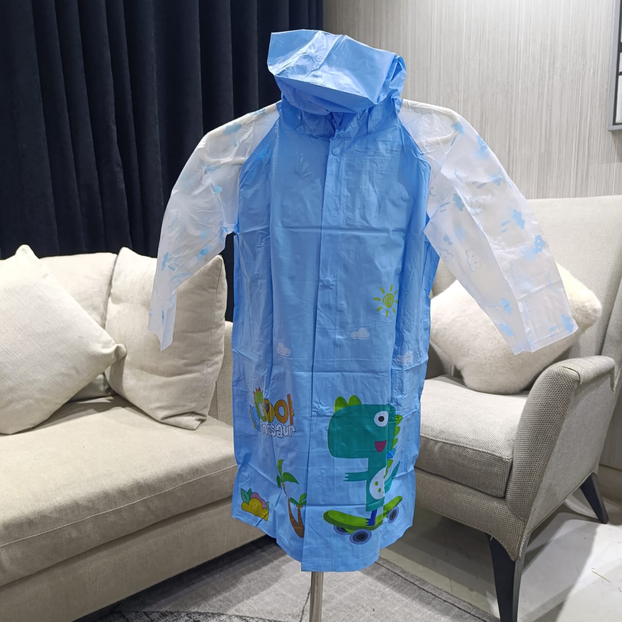 Dinosaur Print Premium Raincoat with Bag Space